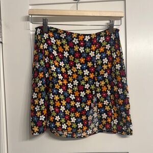 Reformation Red and Yellow Embellished Mini Skirt